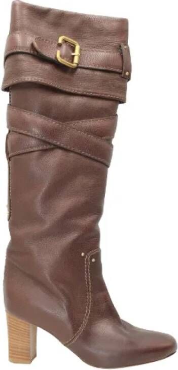 Chloé Pre-owned Leather boots Brown Dames