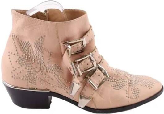 Chloé Pre-owned Leather boots Pink Dames