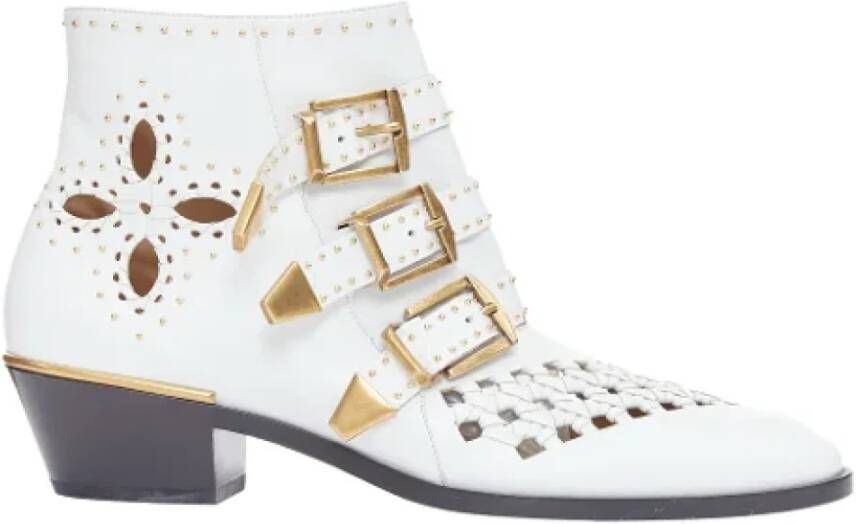 Chloé Pre-owned Leather boots White Dames