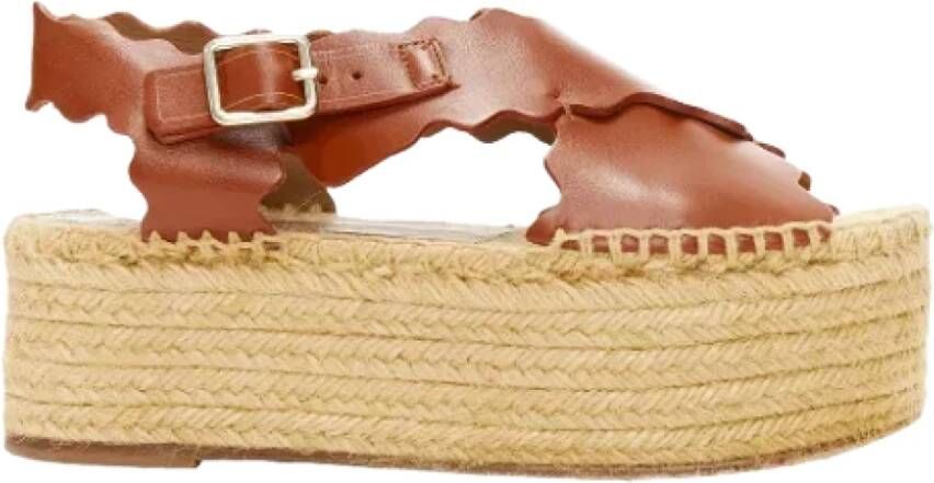 Chloé Pre-owned Leather espadrilles Brown Dames