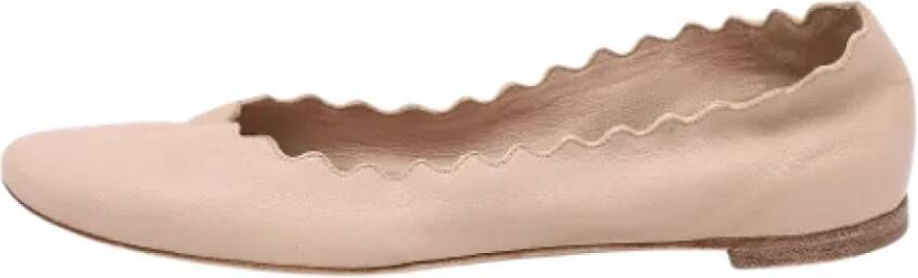 Chloé Pre-owned Leather flats Beige Dames