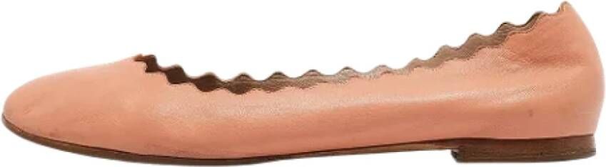 Chloé Pre-owned Leather flats Pink Dames