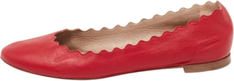 Chloé Pre-owned Leather flats Red Dames