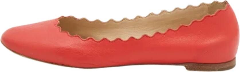 Chloé Pre-owned Leather flats Red Dames