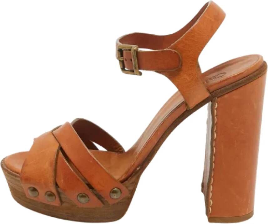 Chloé Pre-owned Leather sandals Beige Dames