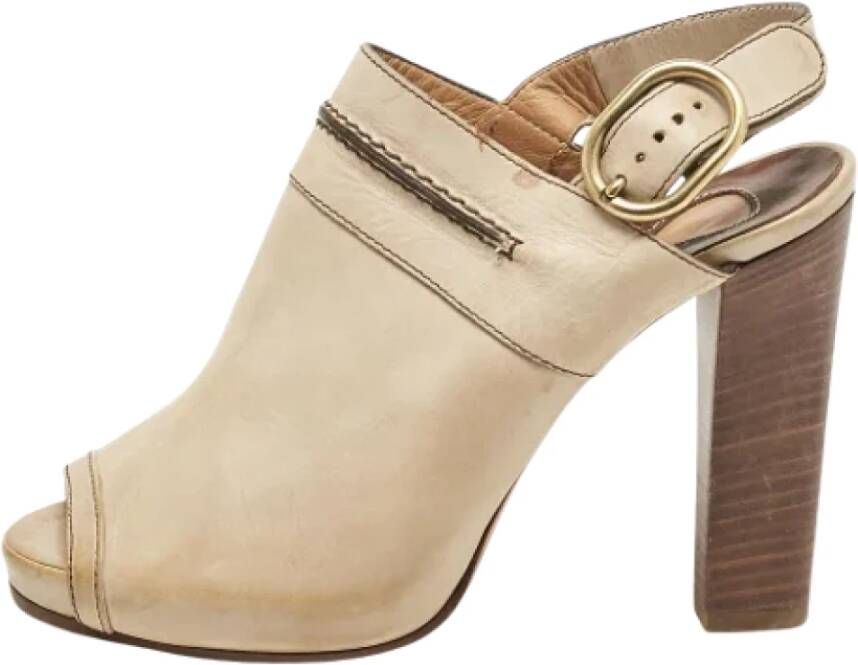 Chloé Pre-owned Leather sandals Beige Dames