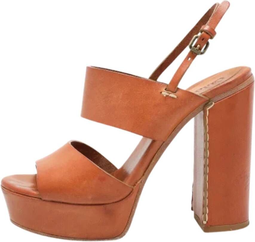 Chloé Pre-owned Leather sandals Brown Dames