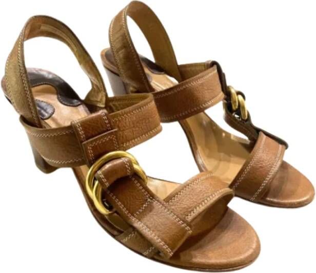 Chloé Pre-owned Leather sandals Brown Dames