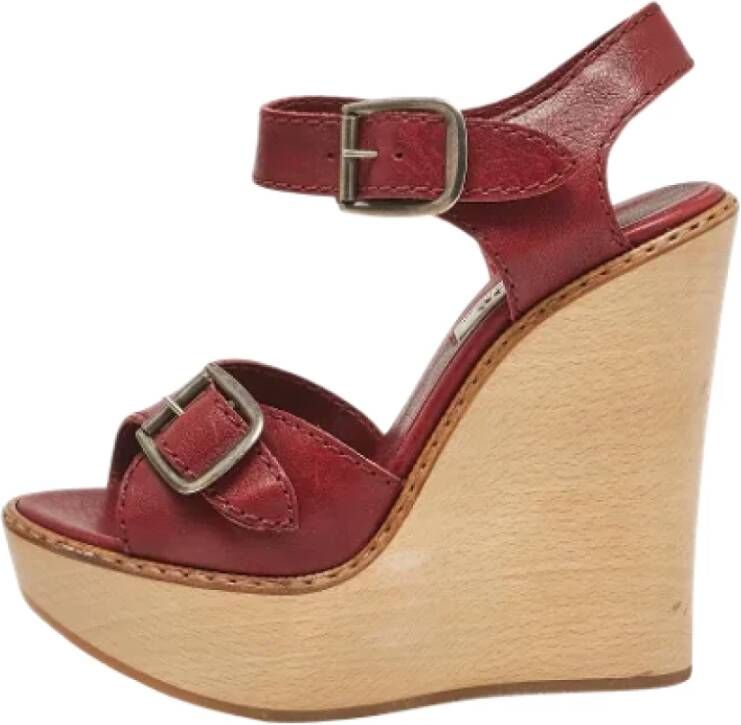 Chloé Pre-owned Leather sandals Red Dames