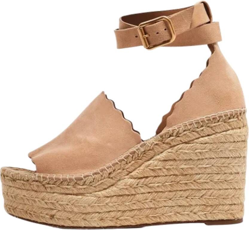 Chloé Pre-owned Suede espadrilles Beige Dames