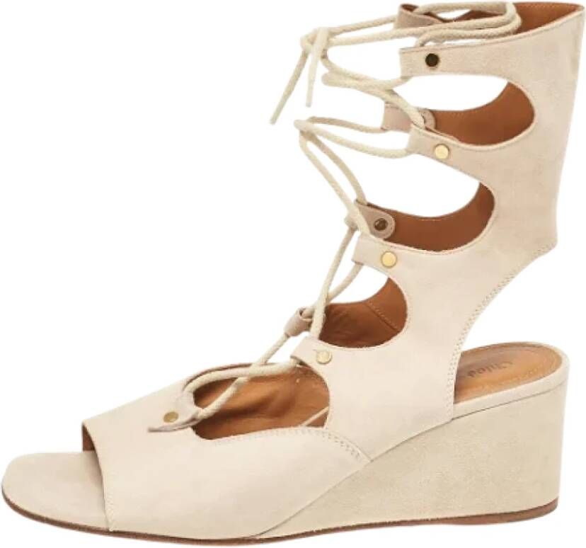 Chloé Pre-owned Suede sandals Beige Dames