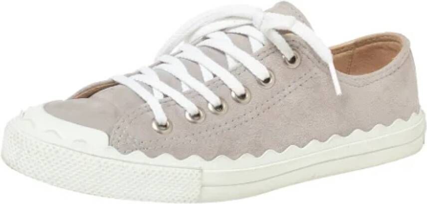 Chloé Pre-owned Suede sneakers Gray Dames