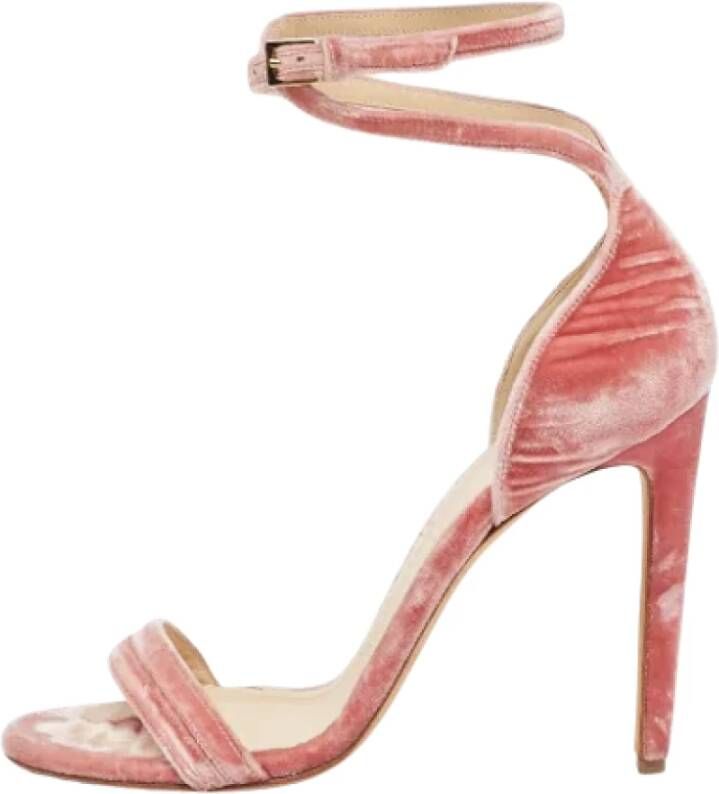 Chloé Pre-owned Velvet sandals Pink Dames