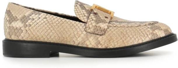 Chloé Python Print Beige en Grijs Sandalen Beige Dames