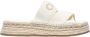 Chloé Raffia Plateau Sandalen met Logo Borduurwerk White Dames - Thumbnail 7