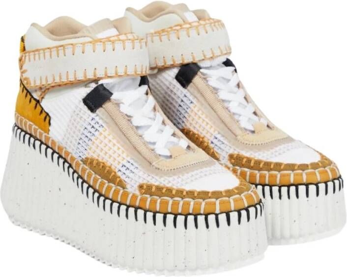 Chloé Sneakers Nama Wedge Heel Sneakers in geel