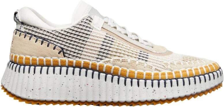 Chloé Transparante Vetersneakers met reliëflogo Multicolor Dames