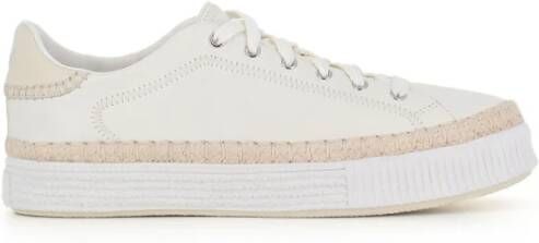 Chloé Witte Leren Sneakers met Geborduurd Logo White Dames