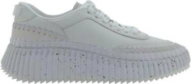 Chloé Witte Leren Sneakers met Mesh Design White Dames