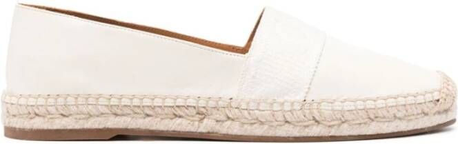 Chloé Witte platte schoenen met geborduurd logo White Dames