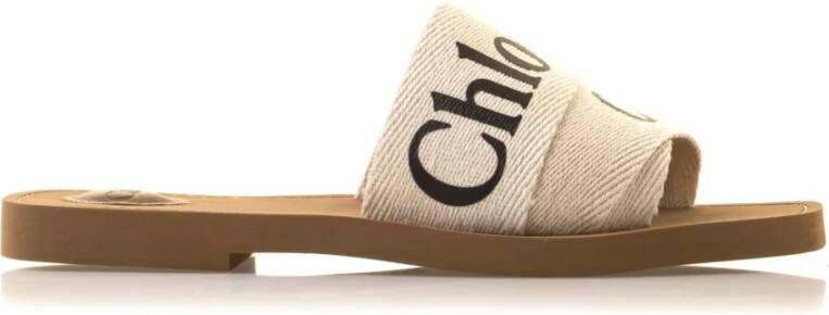 Chloé Woody Slides Beige Dames