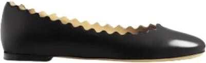 Chloé Zwarte leren ballerina flats Black Dames