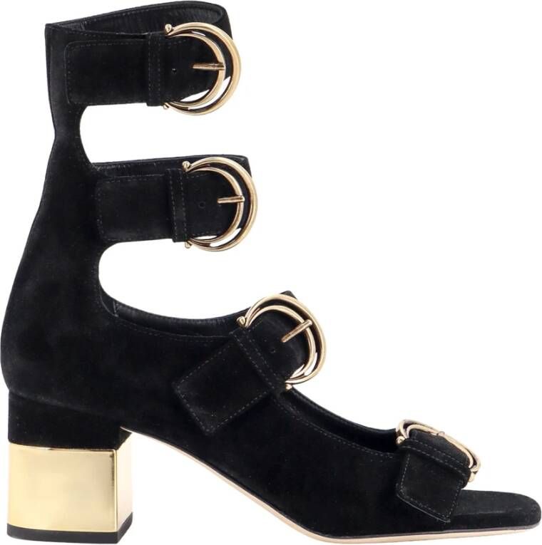 Chloé Zwarte sandalen met metalen hak Black Dames