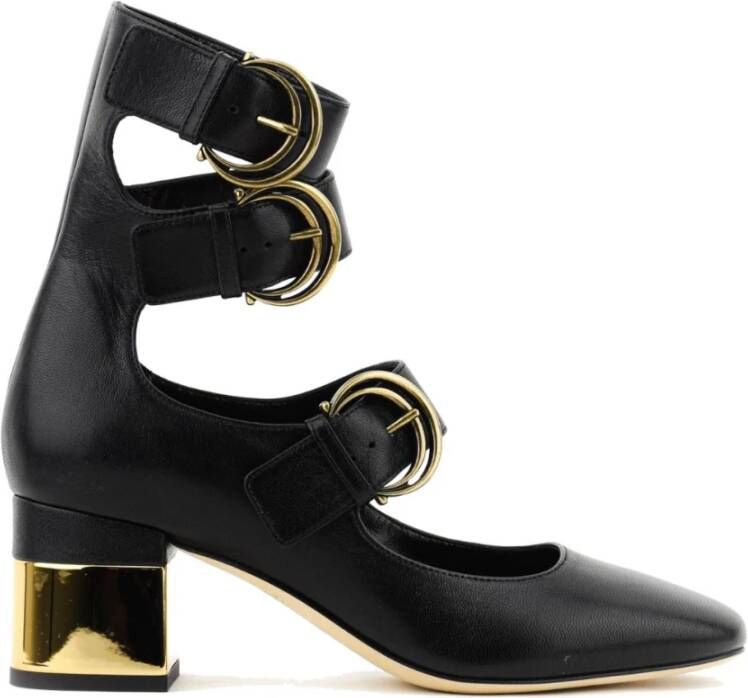 Chloé Zwarte schoen met gouden gespen Black Dames