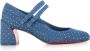 Christian Louboutin Blauwe Denim Hakken met Strass Blue Dames - Thumbnail 1