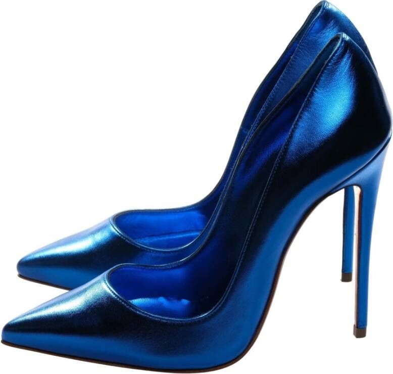 Christian Louboutin Blauwe Gelamineerde Hoge Hak Pumps Blue Dames