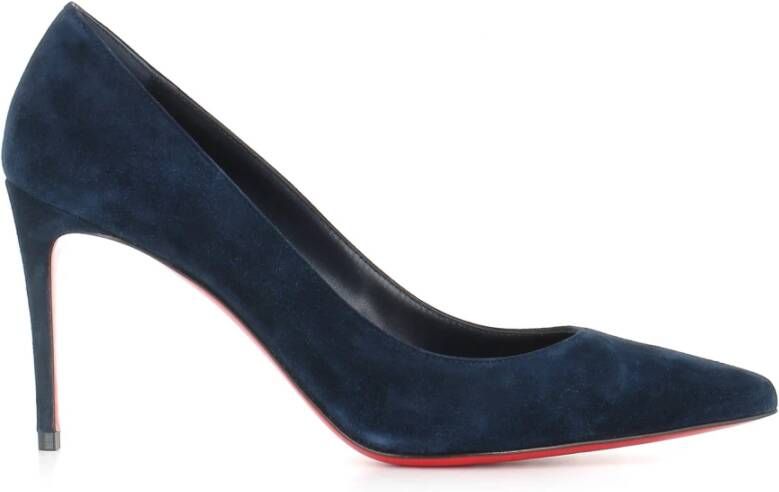 Christian Louboutin Blauwe Suède Hakken Pumps Blue Dames