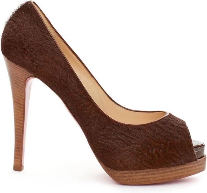 Christian Louboutin Bruine Leren Pumps Elegante Stijl Brown Dames