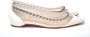 Christian Louboutin Elegante Wit Zilveren Platte Puntige Schoen White Dames - Thumbnail 1