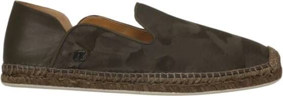 Christian Louboutin Espadon Flat Jacquard Army Espadrilles Green Heren