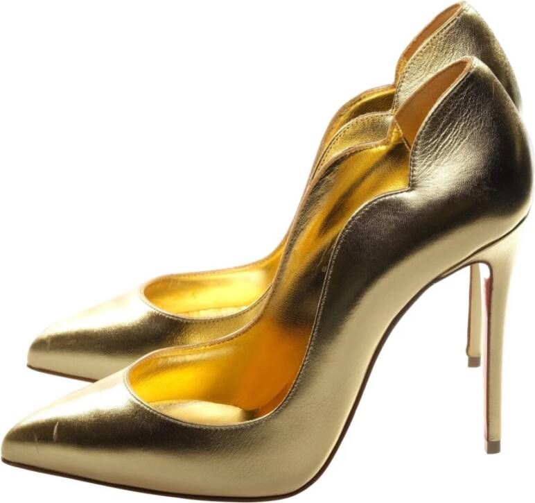 Christian Louboutin Gouden Hoge Hakken Pumps Hot Chick Yellow Dames