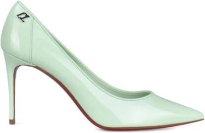 Christian Louboutin Groene Lakleren Pumps met Puntige Neus Green Dames