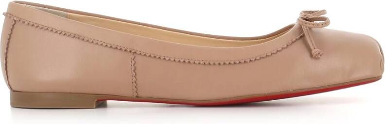 Christian Louboutin Nude Leren Ballerina Flats Beige Dames