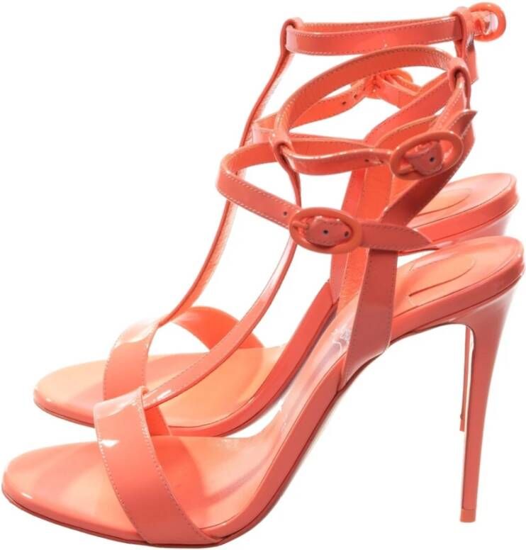 Christian Louboutin Oranje Lakleren Hoge Hakken Orange Dames