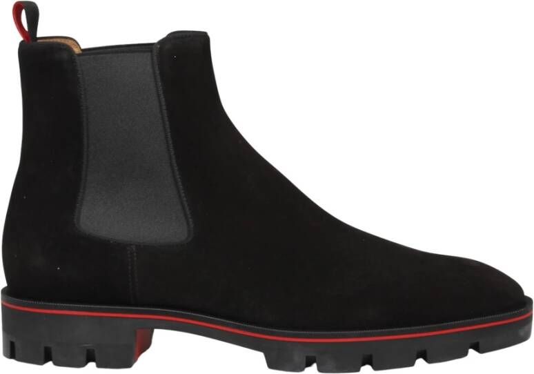 Christian Louboutin Platte Enkellaarzen Trekking Model Black Heren