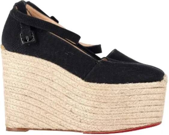 Christian Louboutin Pre-owned Canvas espadrilles Black Dames