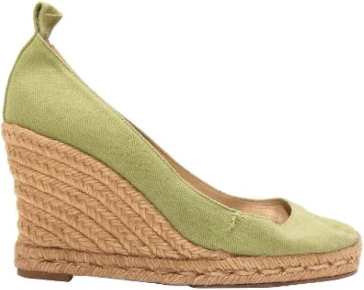 Christian Louboutin Pre-owned Canvas espadrilles Green Dames