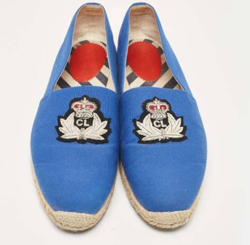 Christian Louboutin Pre-owned Canvas flats Blue Heren