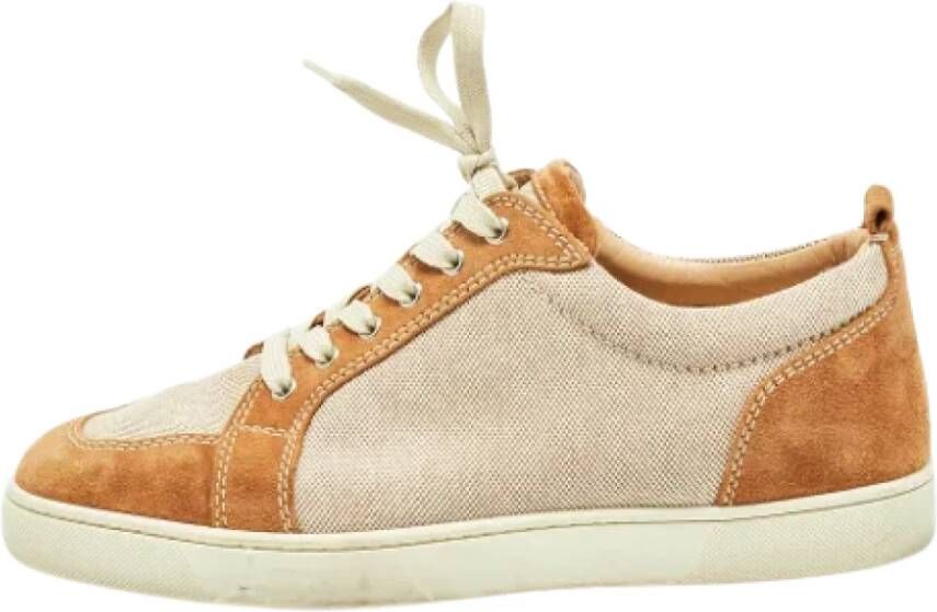 Christian Louboutin Pre-owned Canvas sneakers Beige Heren