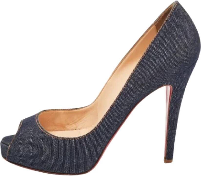 Christian Louboutin Pre-owned Denim heels Blue Dames