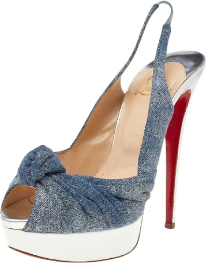 Christian Louboutin Pre-owned Denim heels Blue Dames