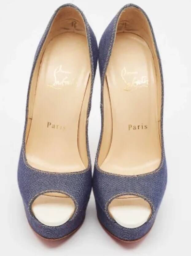 Christian Louboutin Pre-owned Denim heels Blue Dames