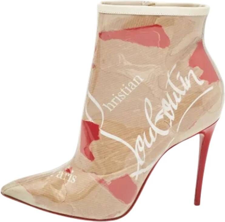 Christian Louboutin Pre-owned Fabric boots Beige Dames