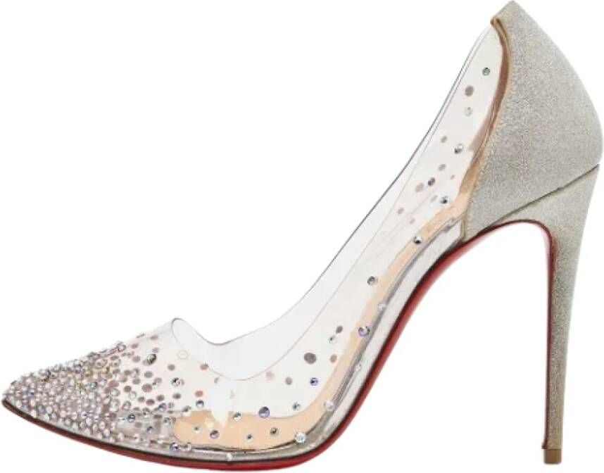 Christian Louboutin Pre-owned Fabric heels Gray Dames