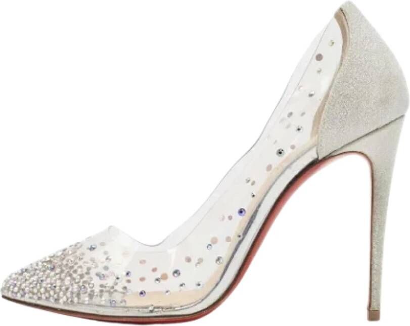 Christian Louboutin Pre-owned Fabric heels Gray Dames