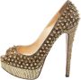 Christian Louboutin Pre-owned Fabric heels Gray Dames - Thumbnail 1